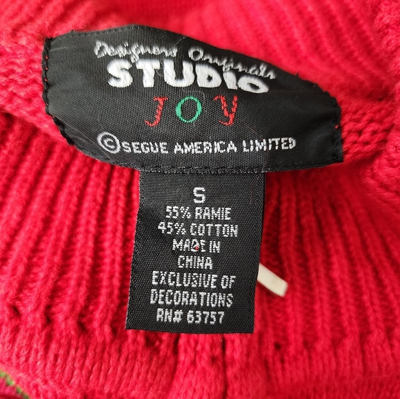 Designer Originals Red‎ Snowman Christmas Zippered Cardigan Size Small - Picture 10 of 10